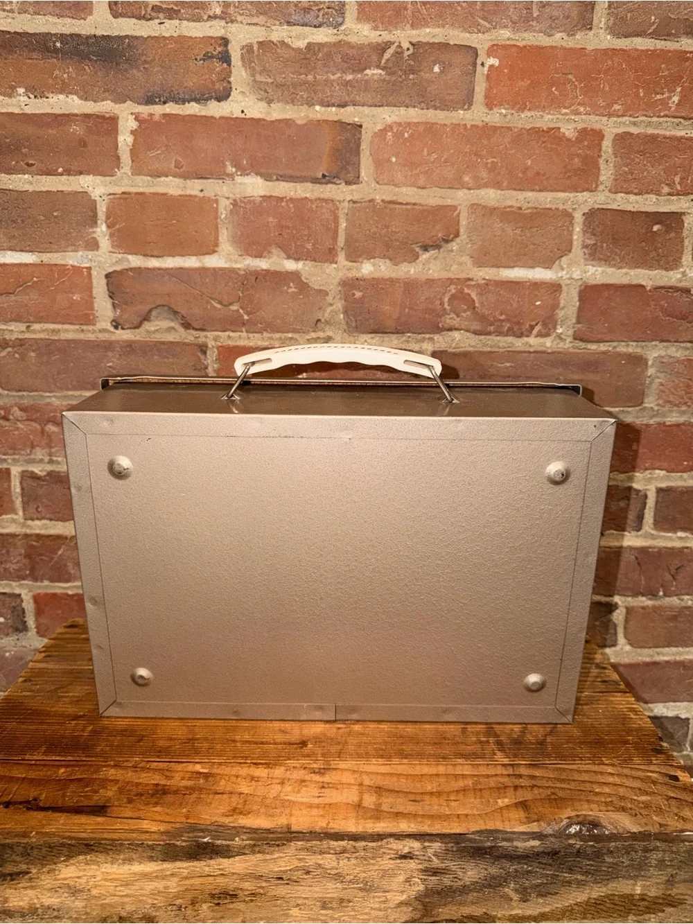 Metal Cash Box with White Handle